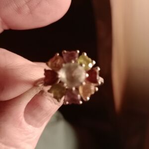 Sterling silver multi gemstone ting